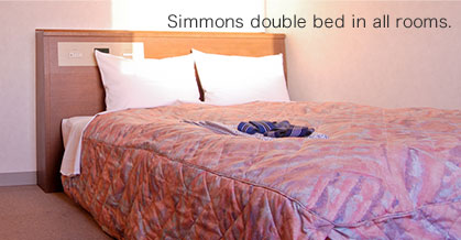 Simmons double bed in all rooms.